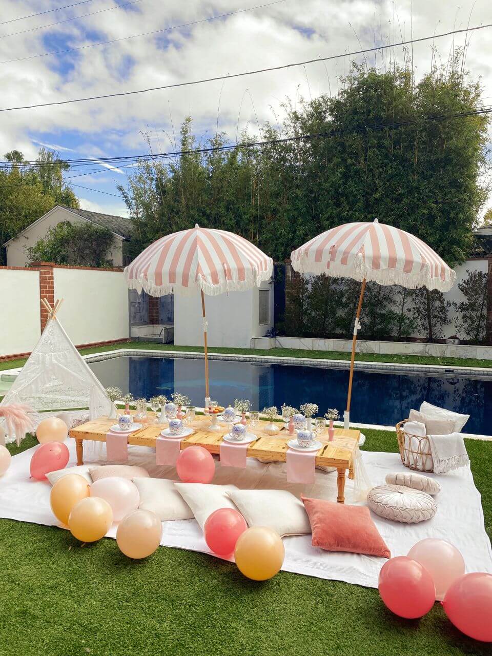 baby shower celebration at backyard