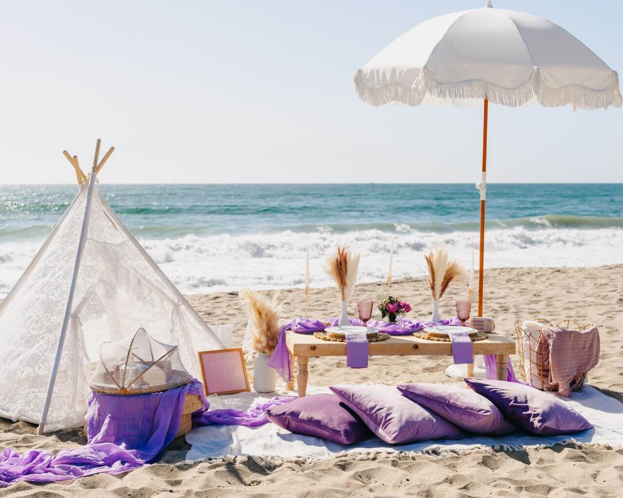 romantic picnic date setup in LA 