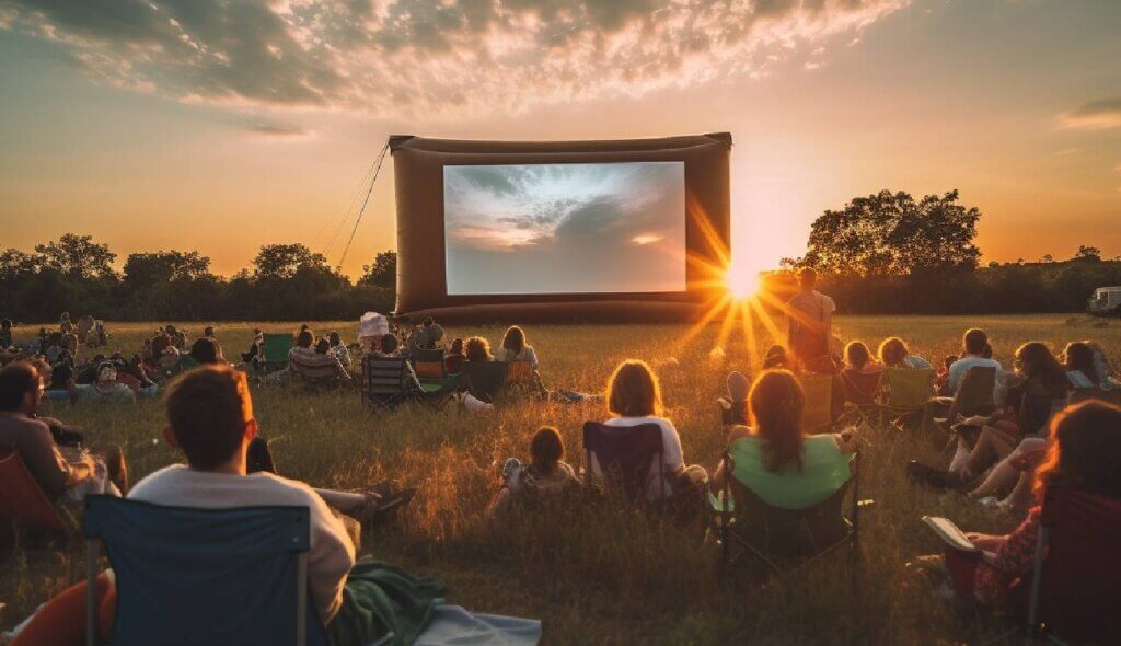 outdoor movie night picnic