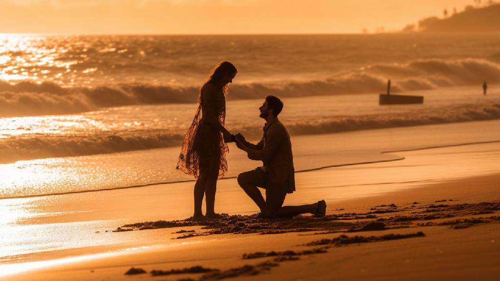 beach marriage proposal