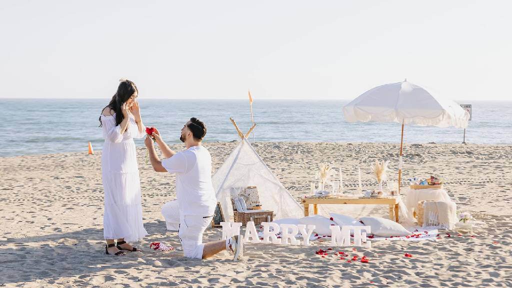 romantic picnic proposal in Los Angeles