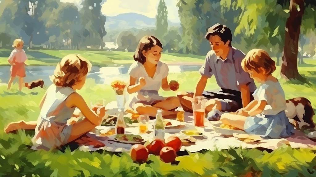 family picnic with kids