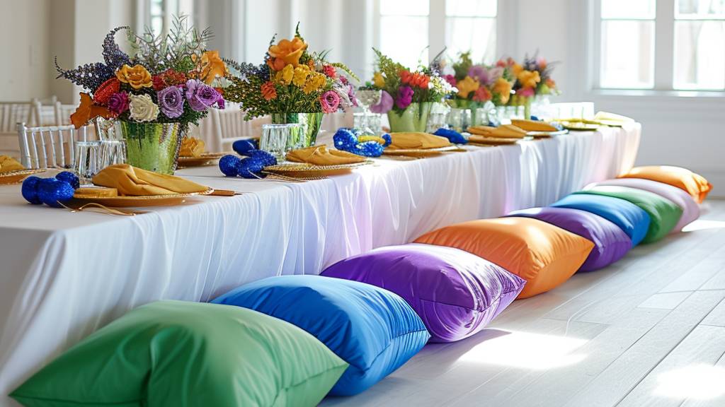 picnic tables in boho style