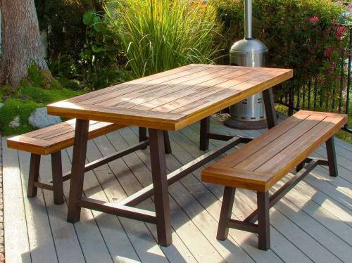 outdoor wood bench