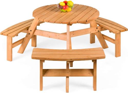 wood picnic table