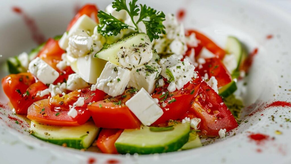 Tomato and cucumber salad