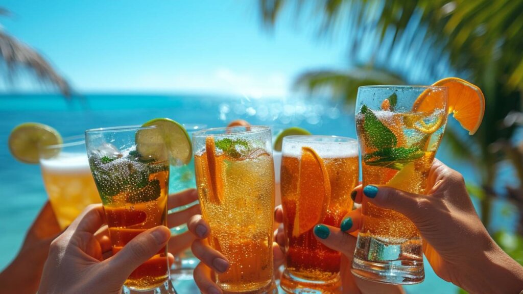 cocktails on the beach