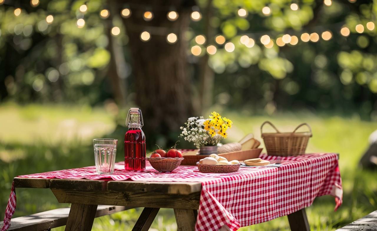 gingham tablecloth