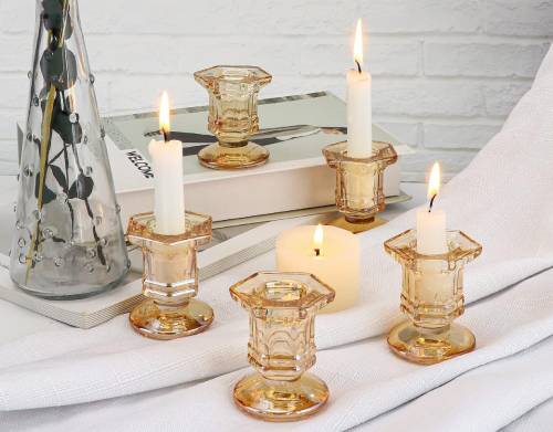 lanttu's amber glass holders