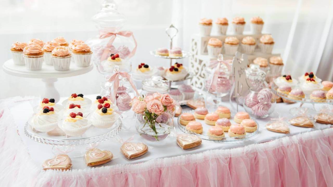 Baby shower dessert table food